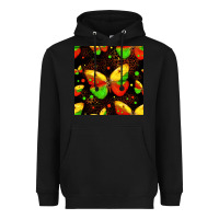 Black juneteenth butterflies seamless pattern Heavyweight Hoodie - HRA Design Shop