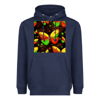 Navy juneteenth butterflies seamless pattern Heavyweight Hoodie - HRA Design Shop