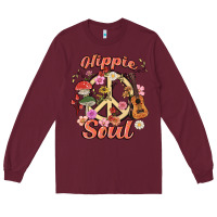 Burgundy hippie soul Long Sleeve Tee - MaliasSmallBusiness