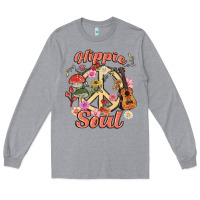 Heather Grey hippie soul Long Sleeve Tee - MaliasSmallBusiness