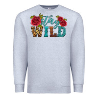 Heather Grey stay wild Premium Sweatshirt - HRA Design Shop