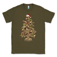 Army Green Skeleton Christmas Tree Classic Tee - RanaPortraitStore