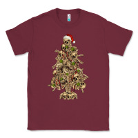 Burgundy Skeleton Christmas Tree Classic Tee - RanaPortraitStore