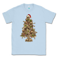 Dusty Blue Skeleton Christmas Tree Classic Tee - RanaPortraitStore