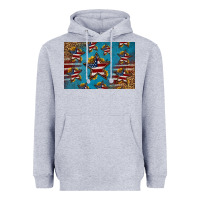 Heather Grey 4th of july stars skinny metal can holder Heavyweight Hoodie - HRA Design Shop