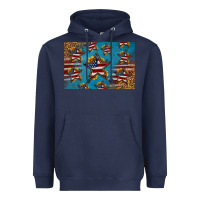 Navy 4th of july stars skinny metal can holder Heavyweight Hoodie - HRA Design Shop