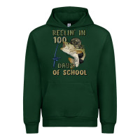 Forest Green reelin' in 100 days of school Urban Hoodie - MaliasSmallBusiness