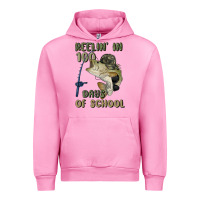 Fuchsia Pink reelin' in 100 days of school Urban Hoodie - MaliasSmallBusiness