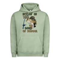 Pigment Oil Green reelin' in 100 days of school Urban Hoodie - MaliasSmallBusiness