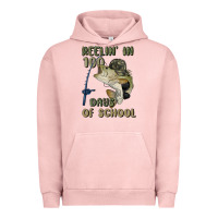 Pigment Salmon reelin' in 100 days of school Urban Hoodie - MaliasSmallBusiness