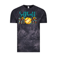 Cloud Black western leopard  sunflowers glitter mom softball Vintage Tee - Artiststas
