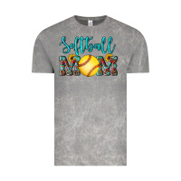 Cloud Rock western leopard  sunflowers glitter mom softball Vintage Tee - Artiststas