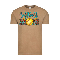 Western Leopard  Sunflowers Glitter Mom Softball Vintage Tee | Teevron
