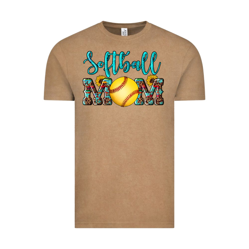 Western Leopard  Sunflowers Glitter Mom Softball Vintage Tee by Artiststas | Teevron