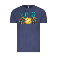 Vintage Denim western leopard  sunflowers glitter mom softball Vintage Tee - Artiststas