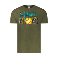 Vintage Olive western leopard  sunflowers glitter mom softball Vintage Tee - Artiststas