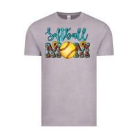 Vintage Zinc western leopard  sunflowers glitter mom softball Vintage Tee - Artiststas
