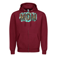 Burgundy aztec mom Zipper Hoodie - Zillion Design Studio