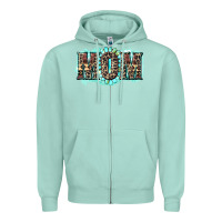 Seafoam aztec mom Zipper Hoodie - Zillion Design Studio