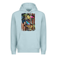 Blue Mist American Flag With Bass Fish Premium Hoodie - LillyAllenDesigns