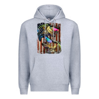 Heather Grey American Flag With Bass Fish Premium Hoodie - LillyAllenDesigns