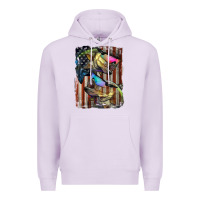 Lilac American Flag With Bass Fish Premium Hoodie - LillyAllenDesigns