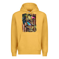 Mustard American Flag With Bass Fish Premium Hoodie - LillyAllenDesigns