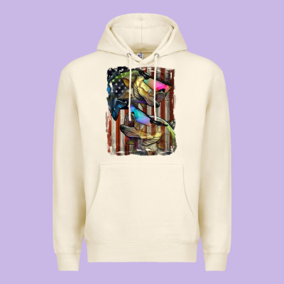 American Flag With Bass Fish Premium Hoodie Designed By Lillyallendesigns