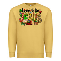 Antique Gold Christmas love like jesus Premium Sweatshirt - FaDigitalArtStudio