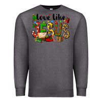 Charcoal Heather Christmas love like jesus Premium Sweatshirt - FaDigitalArtStudio