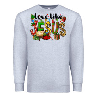Heather Grey Christmas love like jesus Premium Sweatshirt - FaDigitalArtStudio