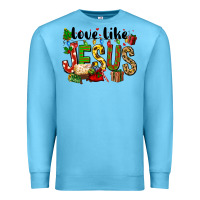 Ocean Blue Christmas love like jesus Premium Sweatshirt - FaDigitalArtStudio