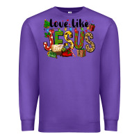 Purple Christmas love like jesus Premium Sweatshirt - FaDigitalArtStudio
