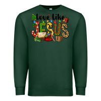 Sports Green Christmas love like jesus Premium Sweatshirt - FaDigitalArtStudio
