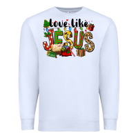 White Christmas love like jesus Premium Sweatshirt - FaDigitalArtStudio