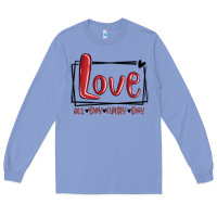 Colony Blue love all day every day hearts Long Sleeve Tee - MaliasSmallBusiness