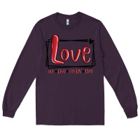 Plum love all day every day hearts Long Sleeve Tee - MaliasSmallBusiness