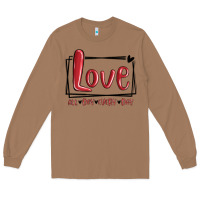 Toasted Coconut love all day every day hearts Long Sleeve Tee - MaliasSmallBusiness