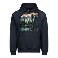 Navy camping bear Urban Hoodie - MaliasSmallBusiness