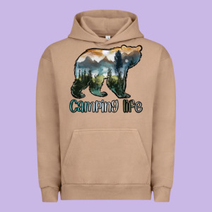 Camping Bear Urban Hoodie Designed By Maliassmallbusiness
