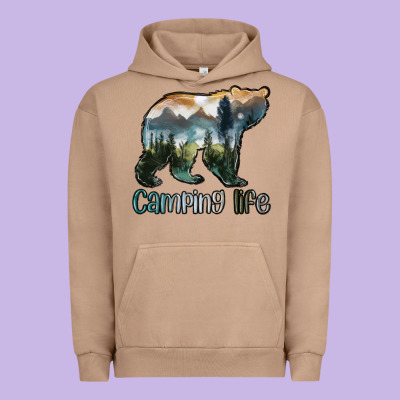 Camping Bear Urban Hoodie Designed By Maliassmallbusiness