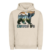Pigment French Oak camping bear Urban Hoodie - MaliasSmallBusiness