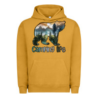 Pigment Peanut Butter camping bear Urban Hoodie - MaliasSmallBusiness