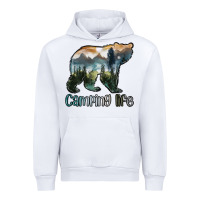 White camping bear Urban Hoodie - MaliasSmallBusiness