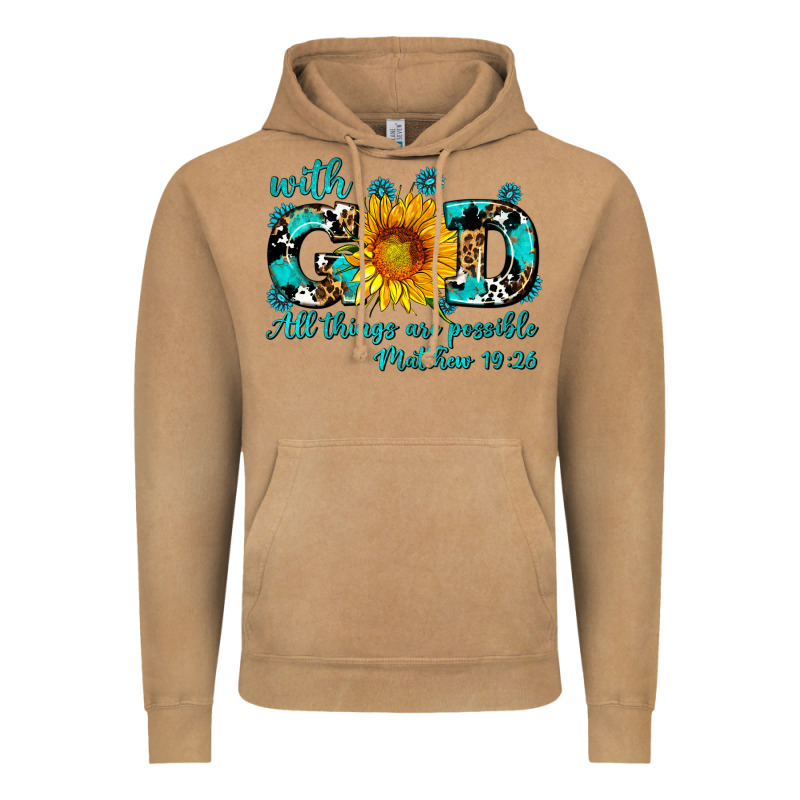 With God All Things Are Possible Sunflower Vintage Hoodie by AdoDesignShop | Teevron