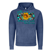 Vintage Denim with god all things are possible sunflower Vintage Hoodie - AdoDesignShop