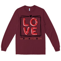 Burgundy love all day every day Long Sleeve Tee - MaliasSmallBusiness
