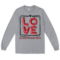 Heather Grey love all day every day Long Sleeve Tee - MaliasSmallBusiness