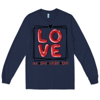 Navy love all day every day Long Sleeve Tee - MaliasSmallBusiness
