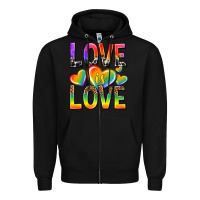 Black love is love with hearts Zipper Hoodie - texasbilliewilder